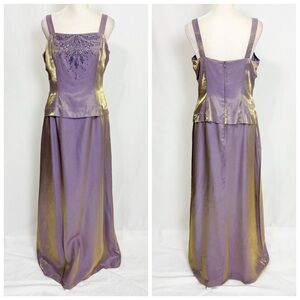 Vintage Lavender and Gold evening wedding guest dress